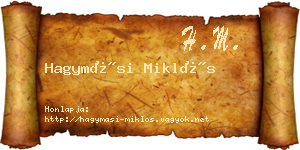 Hagymási Miklós névjegykártya