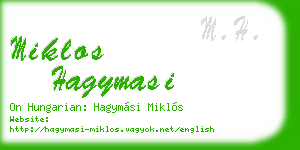miklos hagymasi business card